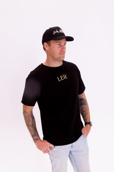 Men's LER Oversized Tee - Black & Yellow