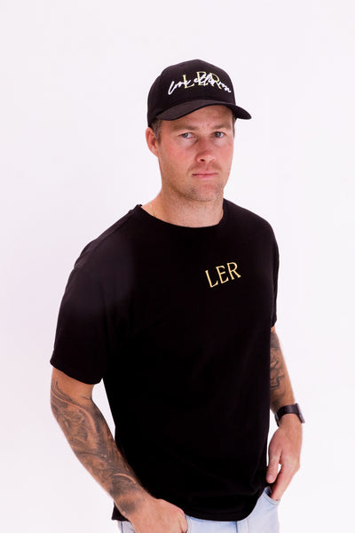 Men's LER Oversized Tee - Black & Yellow