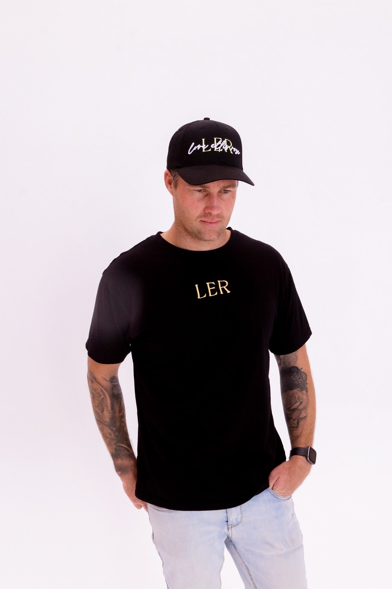 Men's LER Oversized Tee - Black & Yellow