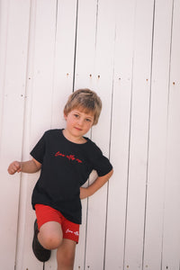 Kid's Love Ellis Rose Tee - Black & Red