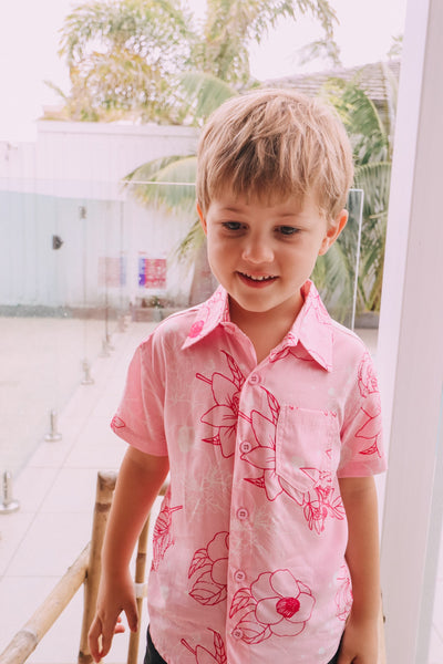 Kid's Button Up Shirt - Pretty in Pink