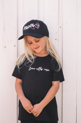 Kid's Love Ellis Rose Tee - Black & White