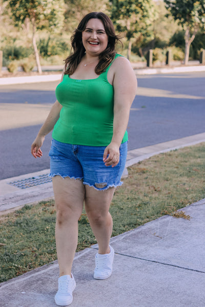 Women's LER Singlet - Green & White