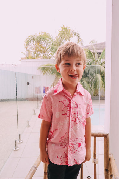 Kid's Button Up Shirt - Pretty in Pink