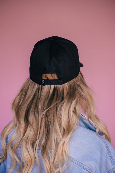 Love Ellis Rose Snapback Hat - Black & Yellow